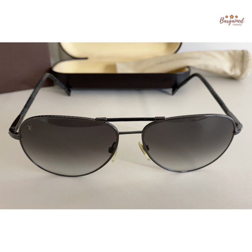 Authentic LOUIS VUITTON Damier Graphite Gunmetal Conspiration Pilote Sunglasses - Picture 10 of 12
